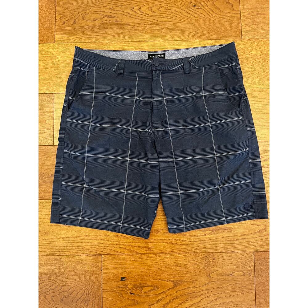 Hang Ten Men’s Navy‎ Plaid Hybrid Performance Shorts Size 38
